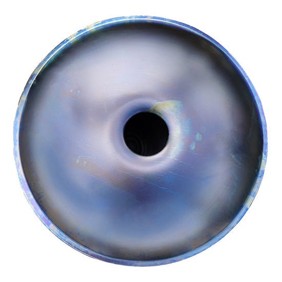 Handpan 10 note bleu - Re mineur, frequence 432hz, frequence 440hz, hang drum